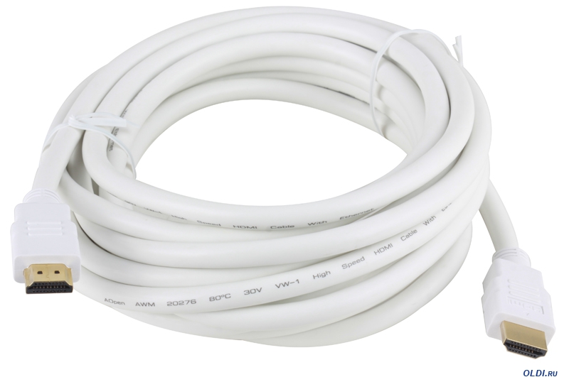 Белый HDMI кабель AOpen 1.4Ver. 3D ШЕЛЕЗЯКА Кронмаркет Кронштейны